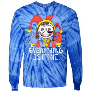 digital circus pomni everything is fine  Tie-Dye Long Sleeve Shirt