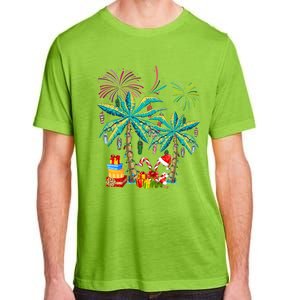 Decorated Christmas Palm Tree Tropical Xmas Coconut Lights Cute Gift Adult ChromaSoft Performance T-Shirt