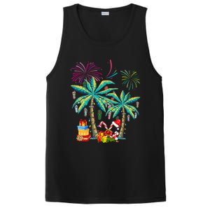 Decorated Christmas Palm Tree Tropical Xmas Coconut Lights Cute Gift PosiCharge Competitor Tank