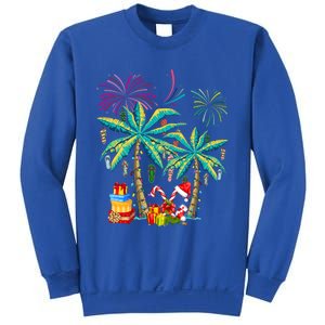 Decorated Christmas Palm Tree Tropical Xmas Coconut Lights Cute Gift Sweatshirt