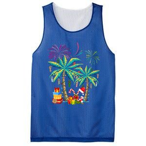 Decorated Christmas Palm Tree Tropical Xmas Coconut Lights Cute Gift Mesh Reversible Basketball Jersey Tank