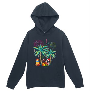 Decorated Christmas Palm Tree Tropical Xmas Coconut Lights Cute Gift Urban Pullover Hoodie