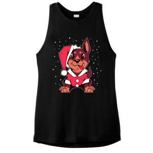 Dog Christmas Puppy Santa Hat Xmas Outfit Gift Meaningful Gift Ladies PosiCharge Tri-Blend Wicking Tank