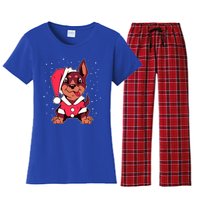 Dog Christmas Puppy Santa Hat Xmas Outfit Gift Meaningful Gift Women's Flannel Pajama Set