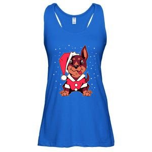 Dog Christmas Puppy Santa Hat Xmas Outfit Gift Meaningful Gift Ladies Essential Flowy Tank