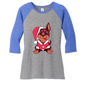 Dog Christmas Puppy Santa Hat Xmas Outfit Gift Meaningful Gift Women's Tri-Blend 3/4-Sleeve Raglan Shirt