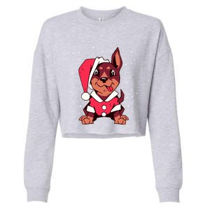 Dog Christmas Puppy Santa Hat Xmas Outfit Gift Meaningful Gift Cropped Pullover Crew