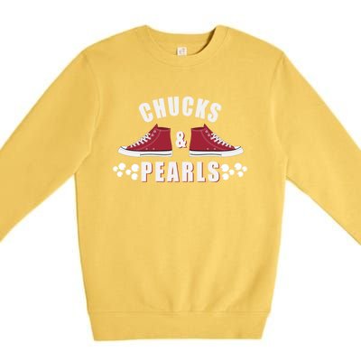 Democratic Campaign Political Rally Merch Chucks Pearls 2024 Gift Premium Crewneck Sweatshirt