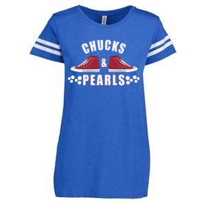 Democratic Campaign Political Rally Merch Chucks Pearls 2024 Gift Enza Ladies Jersey Football T-Shirt