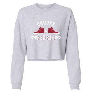 Democratic Campaign Political Rally Merch Chucks Pearls 2024 Gift Cropped Pullover Crew