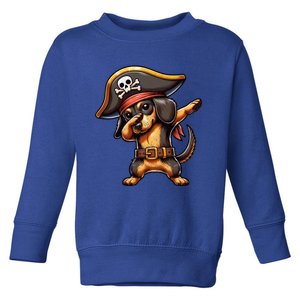 Dabbing Cute Pirate Dachshund Dog Halloween Funny Gift Toddler Sweatshirt