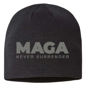 Dark Color President Trump Maga Never Surrender Usa Sustainable Beanie