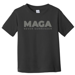 Dark Color President Trump Maga Never Surrender Usa Toddler T-Shirt