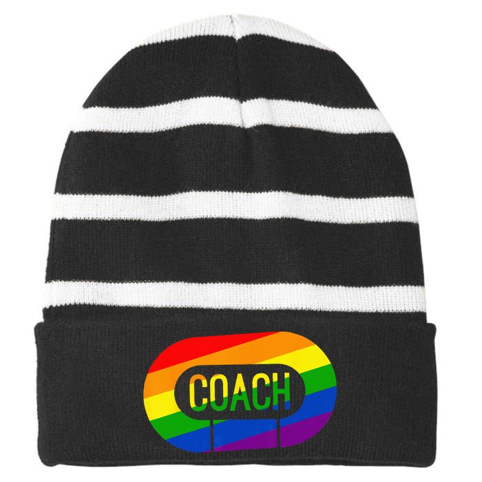 Derby Coach Pride Striped Beanie with Solid Band