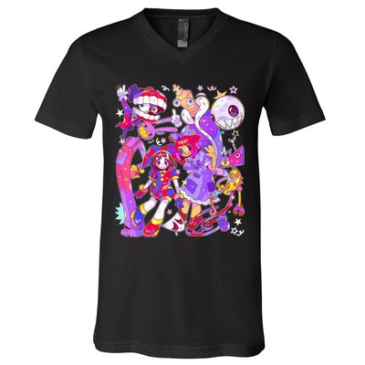 Digital Circus Pomni Funny Ragatha Jax Digitalcircus V-Neck T-Shirt