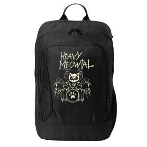 Drummer Cat Playing Drum Heavy Metal Headbanger Gift City Backpack