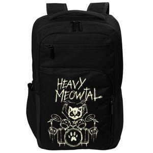 Drummer Cat Playing Drum Heavy Metal Headbanger Gift Impact Tech Backpack