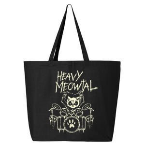 Drummer Cat Playing Drum Heavy Metal Headbanger Gift 25L Jumbo Tote