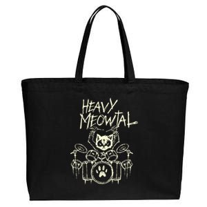 Drummer Cat Playing Drum Heavy Metal Headbanger Gift Cotton Canvas Jumbo Tote