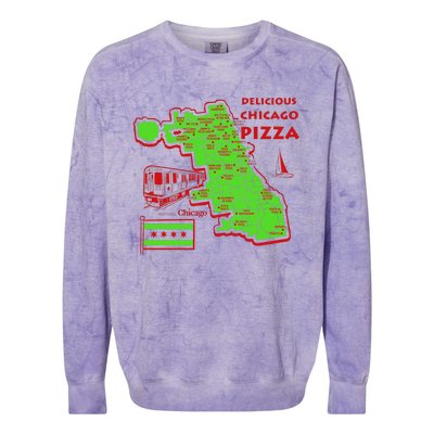 Delicious Chicago Pizza Colorblast Crewneck Sweatshirt