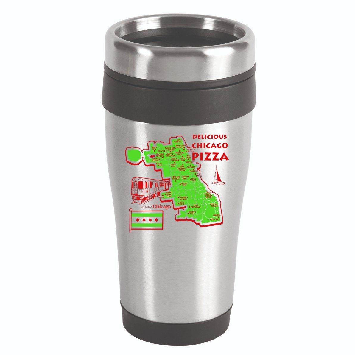 Delicious Chicago Pizza 16oz Travel Tumbler