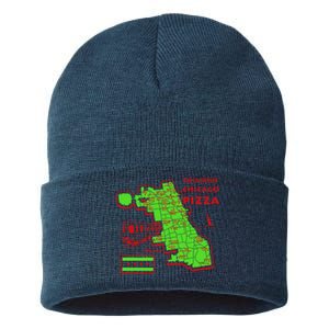 Delicious Chicago Pizza Sustainable Knit Beanie