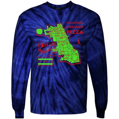 Delicious Chicago Pizza Tie-Dye Long Sleeve Shirt