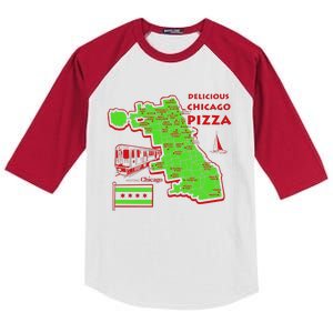 Delicious Chicago Pizza Kids Colorblock Raglan Jersey