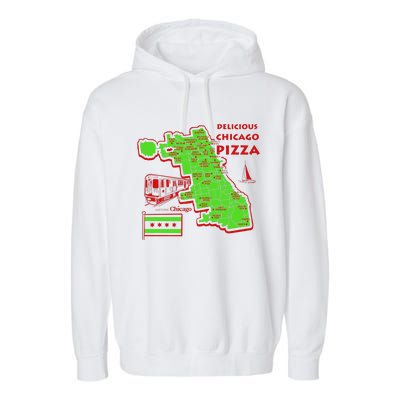 Delicious Chicago Pizza Garment-Dyed Fleece Hoodie