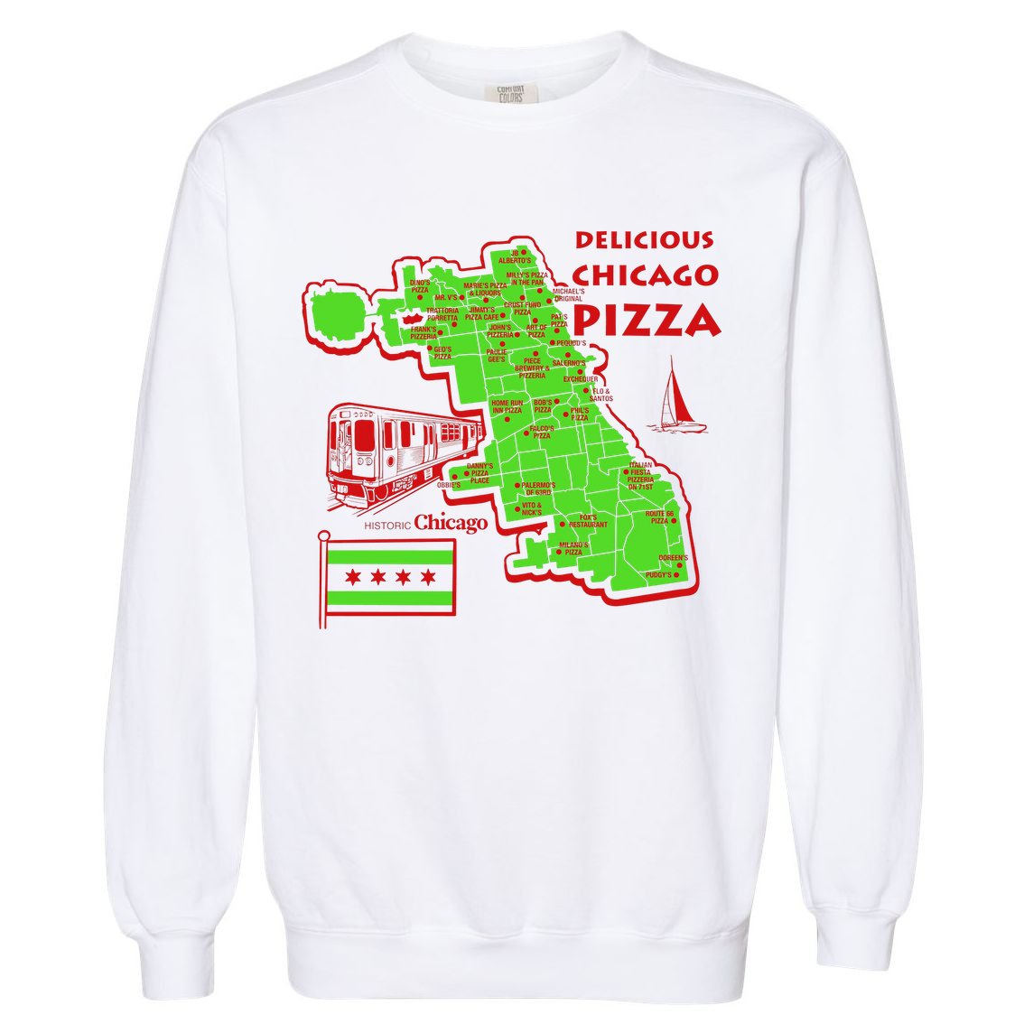 Delicious Chicago Pizza Garment-Dyed Sweatshirt