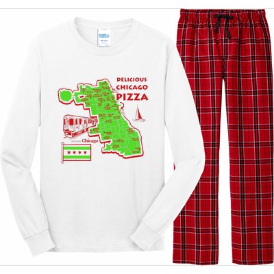 Delicious Chicago Pizza Long Sleeve Pajama Set