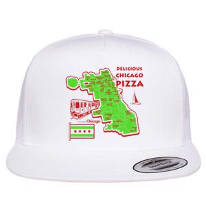 Delicious Chicago Pizza Flat Bill Trucker Hat