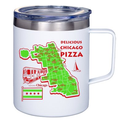 Delicious Chicago Pizza 12oz Stainless Steel Coffee Mug