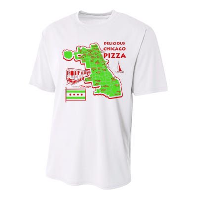 Delicious Chicago Pizza Performance Sprint T-Shirt