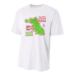 Delicious Chicago Pizza Youth Performance Sprint T-Shirt