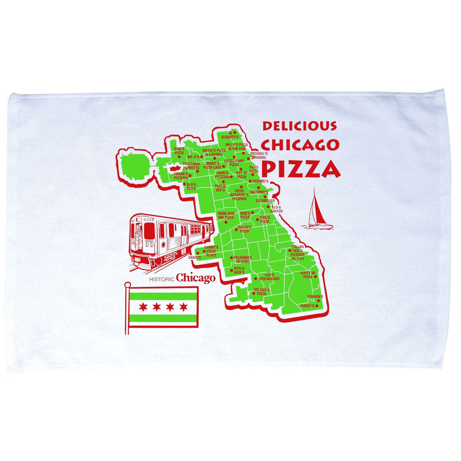 Delicious Chicago Pizza Microfiber Hand Towel