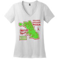 Delicious Chicago Pizza Women's V-Neck T-Shirt