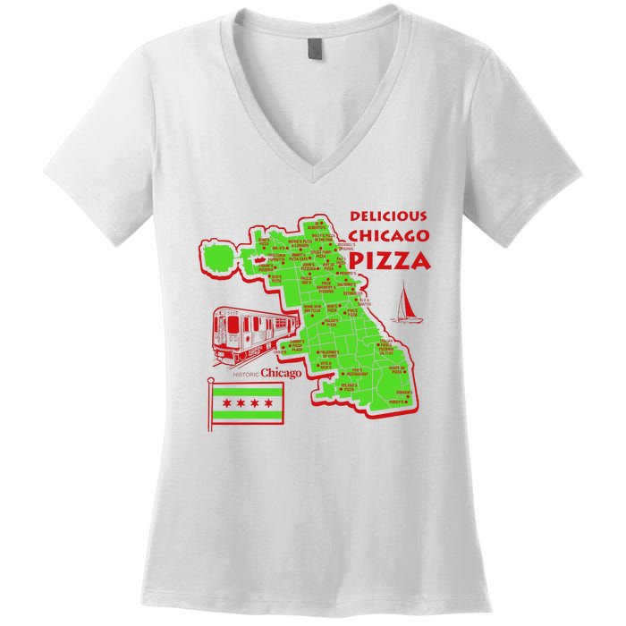 Delicious Chicago Pizza Women's V-Neck T-Shirt