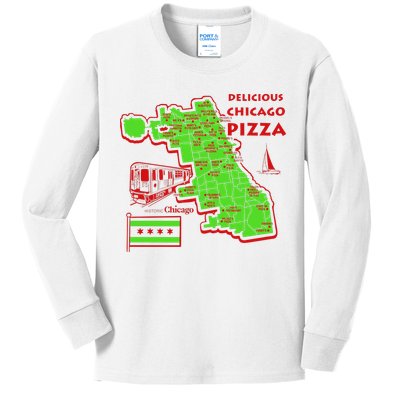 Delicious Chicago Pizza Kids Long Sleeve Shirt