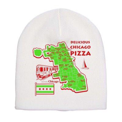 Delicious Chicago Pizza Short Acrylic Beanie