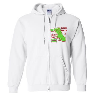 Delicious Chicago Pizza Full Zip Hoodie