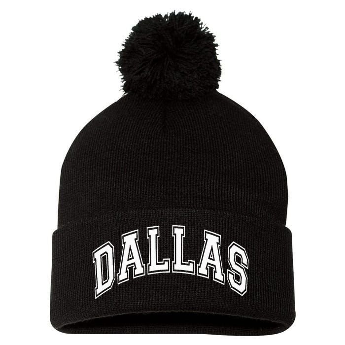 Dallas City Pride Retro Design Pom Pom 12in Knit Beanie