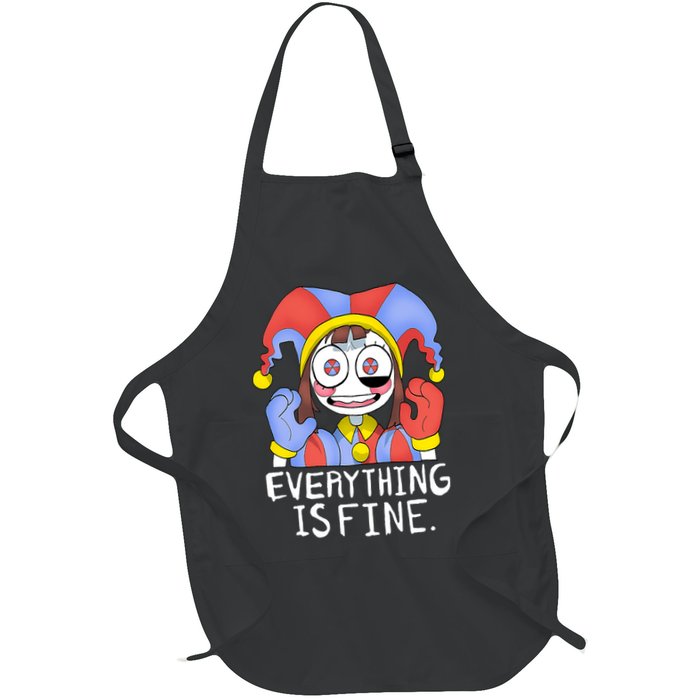 Digital Circus Pomni Everything Is Fine Full-Length Apron With Pockets