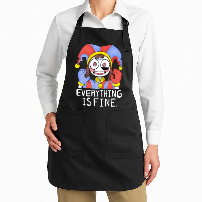 Digital Circus Pomni Everything Is Fine Full-Length Apron With Pockets