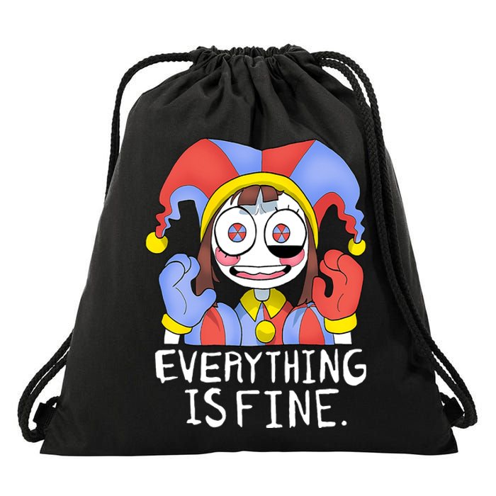 Digital Circus Pomni Everything Is Fine Drawstring Bag