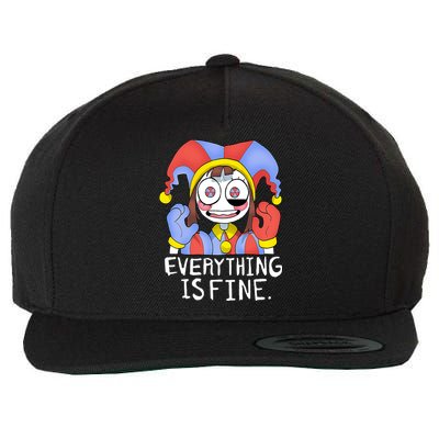 Digital Circus Pomni Everything Is Fine Wool Snapback Cap