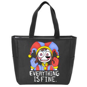 Digital Circus Pomni Everything Is Fine Zip Tote Bag