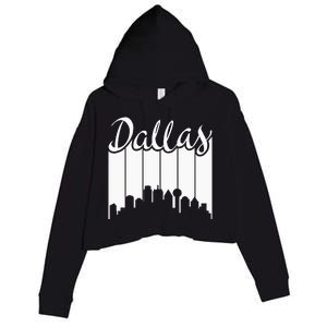 Dallas City Pride Retro Skyline Silhouette Image Crop Fleece Hoodie