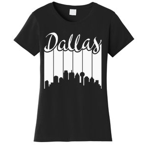 Dallas City Pride Retro Skyline Silhouette Image Women's T-Shirt