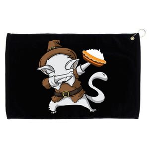 Dabbing Cat Pilgrim Holding Pumpkin Pie Thanksgiving Day Gift Grommeted Golf Towel